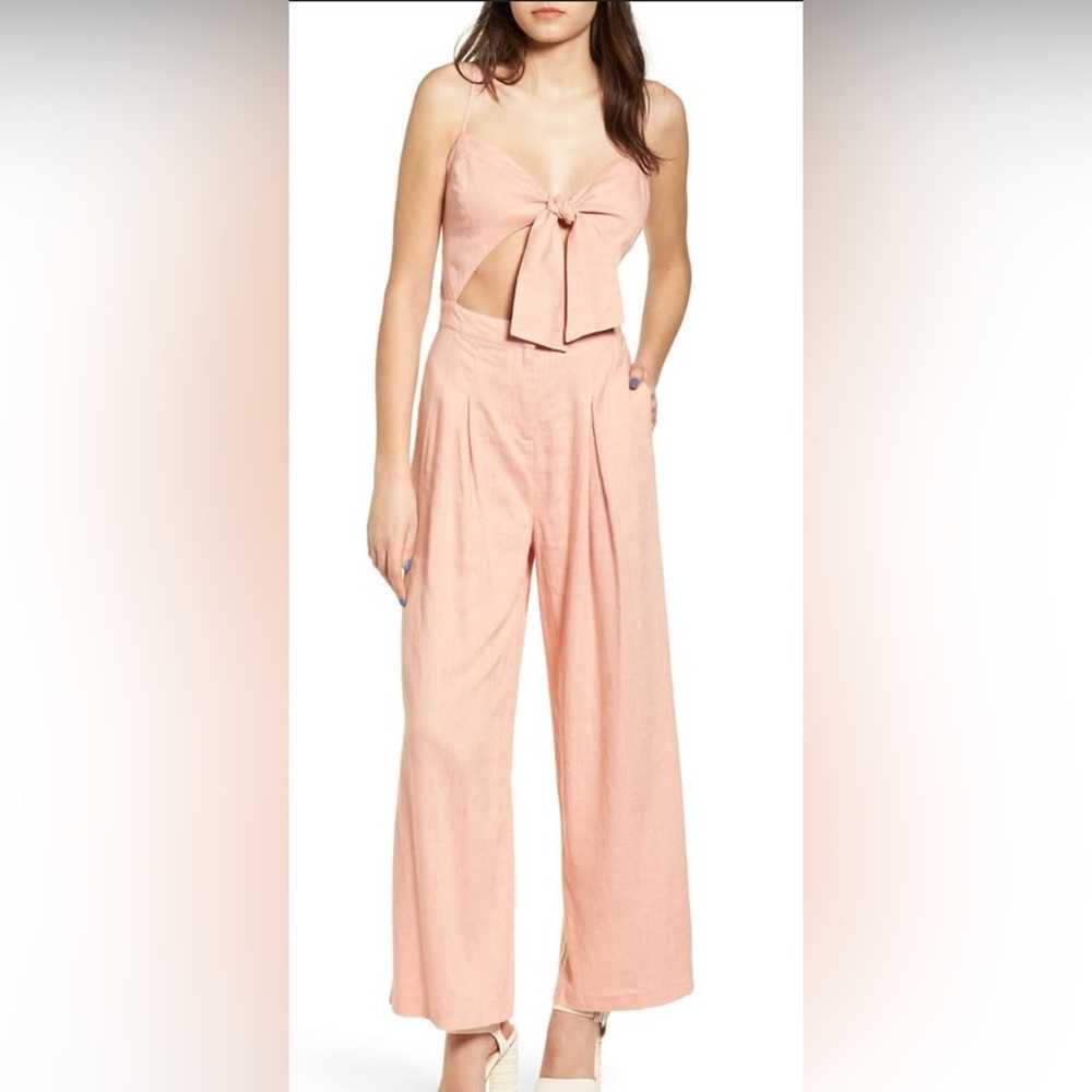 Moon River Pink Jumpsuit Flowing Silhouette